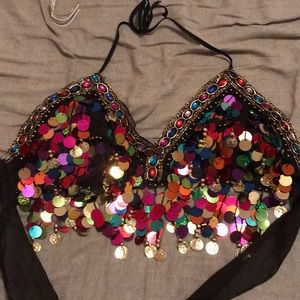 Sequin Halter Top